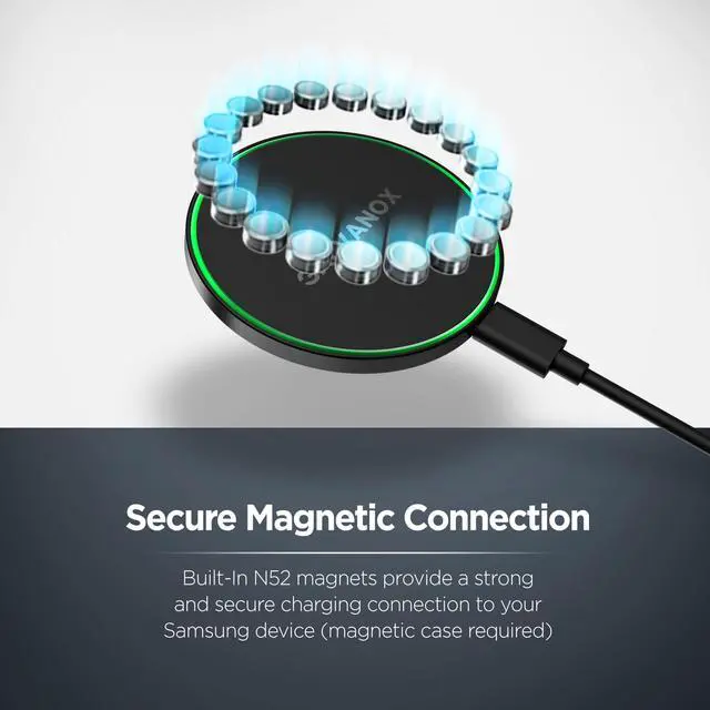 Alt view image 6 of 7 - Z40i Aluminum Magnetic Charger for Samsung, 15W Wireless Fast Charging for Android, Galaxy S25 Ultra S24 Plus, Google Pixel 10 Pro XL Phones (6Ft)