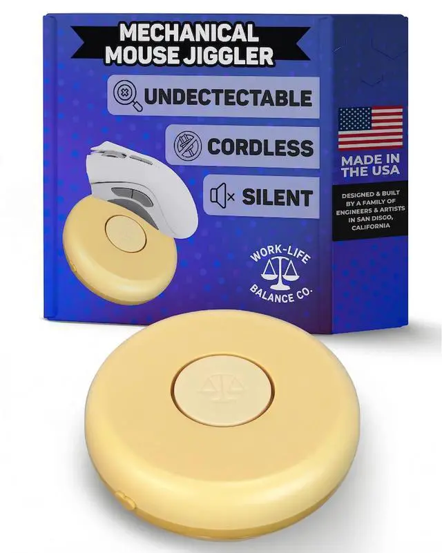Main image of Randomized Mechanical Mouse Jiggler - Undetectable Shaker Device to Keep Screen Active, Wireless Movers for Laptop, PC, Trackpad, Wireless Movers for Remote Work Essentials - Honey