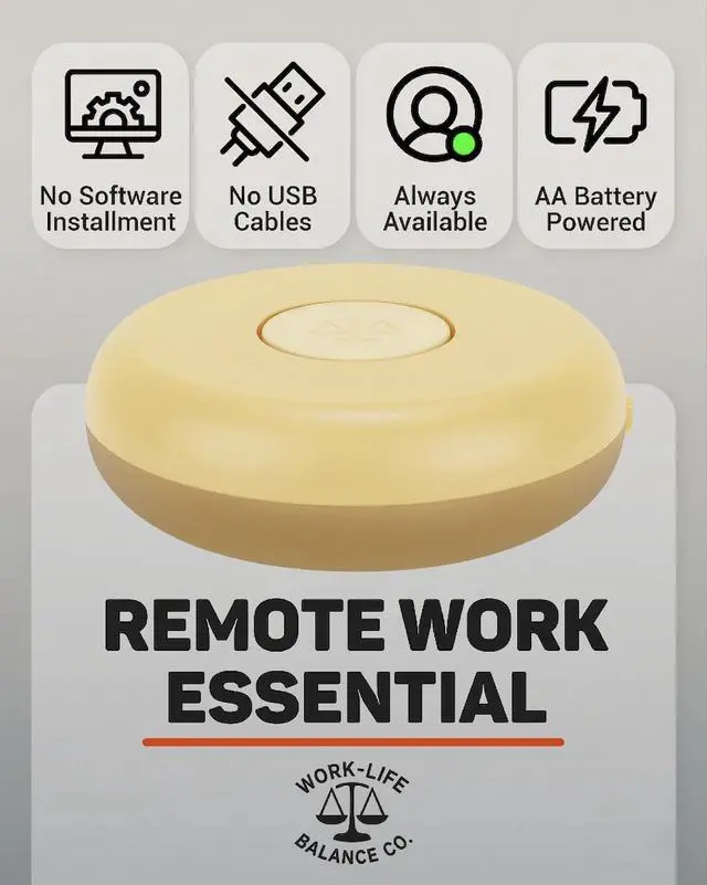 Alt view image 2 of 7 - Randomized Mechanical Mouse Jiggler - Undetectable Shaker Device to Keep Screen Active, Wireless Movers for Laptop, PC, Trackpad, Wireless Movers for Remote Work Essentials - Honey