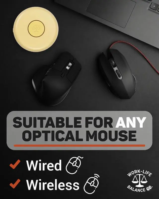 Alt view image 5 of 7 - Randomized Mechanical Mouse Jiggler - Undetectable Shaker Device to Keep Screen Active, Wireless Movers for Laptop, PC, Trackpad, Wireless Movers for Remote Work Essentials - Honey