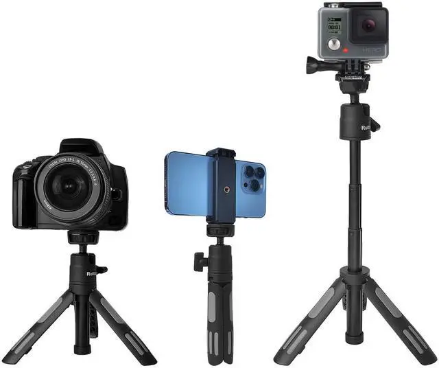 Main image of Ruittos Phone Tripod Stand and Selfie Stick for iPhone, Webcam, Desktop, Sony, Canon G7x Camera, Go Pro, Travel 11.5inch Tripod Compatible DJI osmo Pocket 3, 2