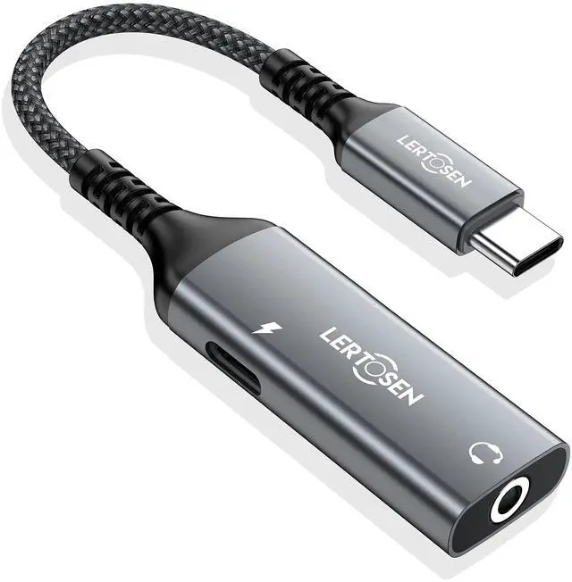 Main image of USB C to 3.5mm Headphone Jack and Charger Adapter,2 in 1 Hi-Res Audio & PD 60W Fast Charging Dongle,Type C to Aux Splitter Cable Cord for iPhone 17/16/15 Pro Max,Samsung S25/S24/S23,iPad Pro,Pixel