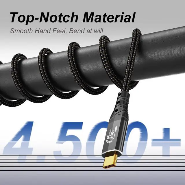 Alt view image 6 of 7 - 40Gbps for Thunderbolt 4 Cable 6.6FT/2m, USB 4 Data Cable, 8K/4K USB C Display, 240W Charging Thunderbolt Cable, for Thunderbolt 3, iPhone 16 Series, SSD, MacBook, eGPU, Monitors, Laptops