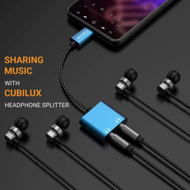Alt view image 3 of 7 - USB C Dual Headphones Adapter, Type C to Double 3.5mm Earphone Audio Splitter Compatible with iPhone 17/16/15, iPad Pro 13/12.9/11 iPad Air 13/11, Galaxy S25/S24/S23 Tab S11/S10/S9/S8