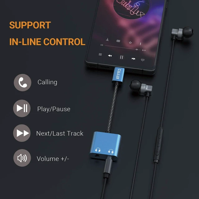 Alt view image 7 of 7 - USB C Dual Headphones Adapter, Type C to Double 3.5mm Earphone Audio Splitter Compatible with iPhone 17/16/15, iPad Pro 13/12.9/11 iPad Air 13/11, Galaxy S25/S24/S23 Tab S11/S10/S9/S8