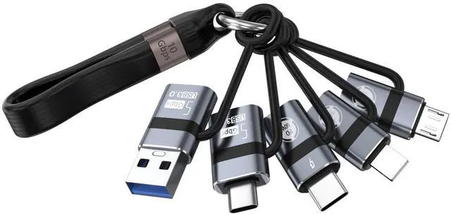 Main image of USB A to USB C 3.0 OTG Adapter, USB C to Micro Converter, IP to Type-C Converter, and Type-C to USB A OTG 3.0 Adapter (6 Pieces), Supporting Fast Charging and Data Transfer