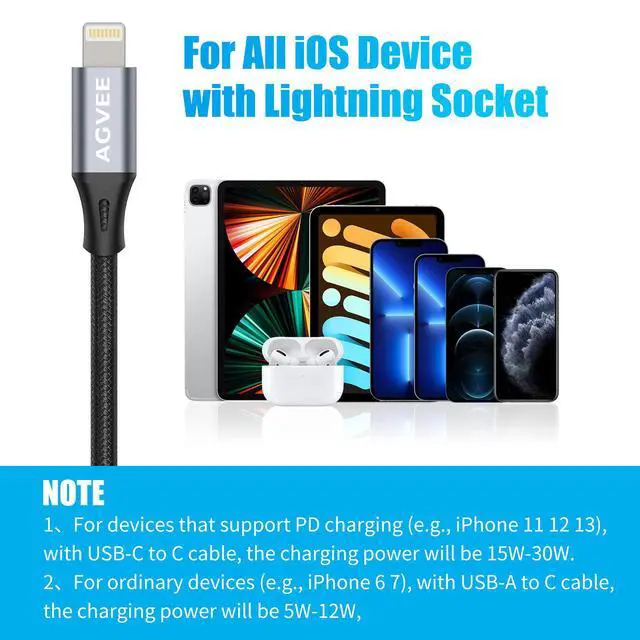 Alt view image 6 of 7 - 2 Pack 4 inch USB-C Female to Lightning Male Adapter, 30W Fast Charging Charger Converter for iPhone 14 13 12 11 Airpods iOS Device Carplay, Not for Audio, Dark Gray