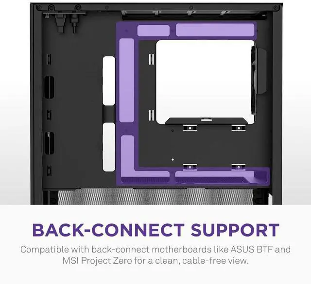 Alt view image 7 of 7 - H3 Flow Micro-ATX PC Case Optimized Airflow Includes 1 x 120mm Rear Fan Supports Full-Sized GPUs Fits 280mm Front, 240mm Top Radiator Back-Connect Motherboard Black