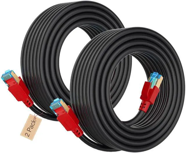 Main image of Cat 8 Ethernet Cable 10 ft 2 Pack, High Speed Heavy Duty Network LAN Patch Cord, 40Gbps 2000Mhz RJ45 Cat8 Cable Shielded in Wall, Indoor&Outdoor for Modem/Router/PC/Gaming