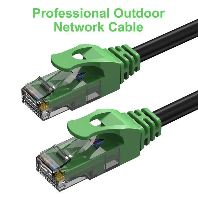 Alt view image 2 of 6 - 30FT Cat6 Outdoor Ethernet Cable, In-Ground, Heavy Duty Direct Burial, 24AWG CCA Patch Cord for Laptops, PCs, Routers, Printers, Surveillance Camera, PoE, UTP Cat 6 Internet Cable with 25 Cable Ties