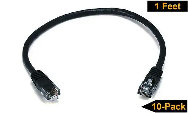 Alt view image 2 of 7 - 10' Cat5e Network Ethernet Patch Cable, 10 Pack, Black (IMBA-CAT5-10BK-10PK)