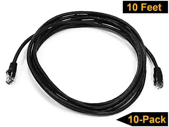 Alt view image 5 of 7 - 10' Cat5e Network Ethernet Patch Cable, 10 Pack, Black (IMBA-CAT5-10BK-10PK)