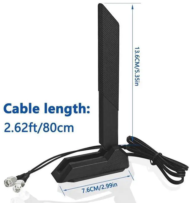 Alt view image 3 of 7 - 2.4/5.8/6GHz RP-SMA Tri Band WiFi 6E Antenna for ASUS ROG Strix B550-F Gaming WiFi II/B550-PLUS/Prime B450M-A II/ROG Strix B650-A B650-PLUS B650E-F B550-A B760-I Z690-I Z790-Plus Z790-A Z790-E