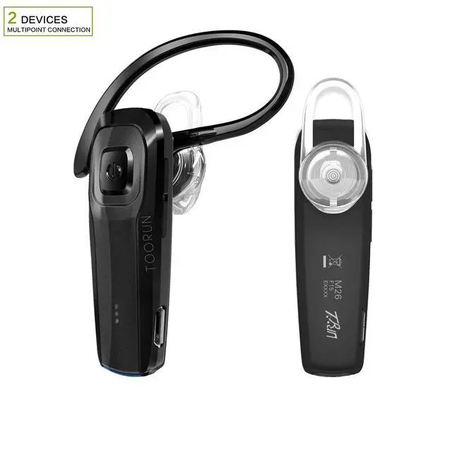 Alt view image 5 of 7 - Bluetooth Headset, M26 Bluetooth Earpiece Handsfree V5.0 Wireless Headphone with Noise Cancelling and Microphone Compatible for Android iPhone Cell Phone Laptop - Black