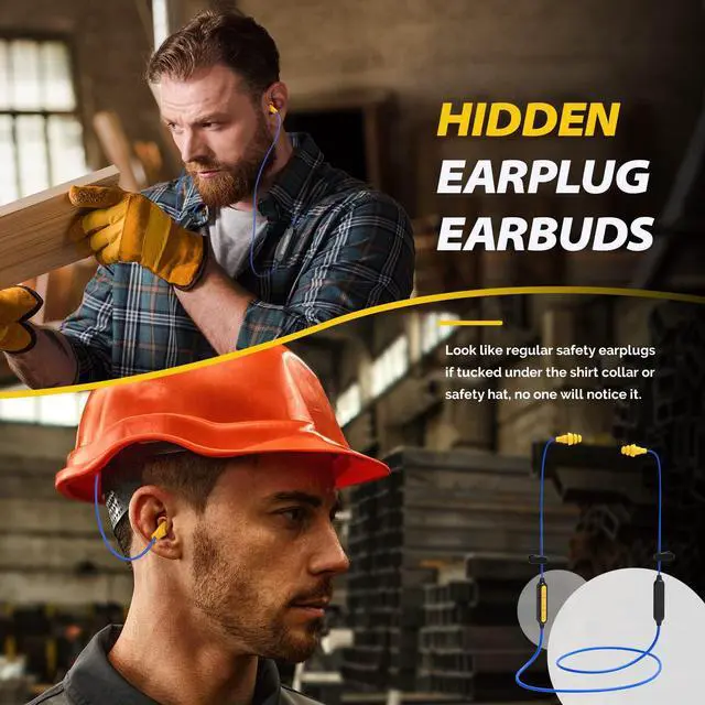 Alt view image 3 of 7 - Bluetooth Work Earplugs Headphone,Wireless in-Ear Noise Isolating Earbuds,29dB Noise Reduction Headphone with Control,19+ Hours Battery for Lawn Mowing Safety Industrial Construction(Black)