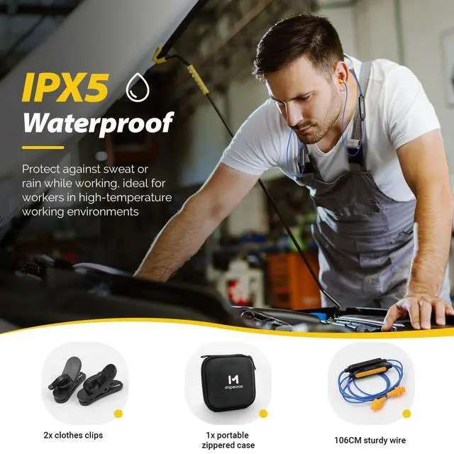 Alt view image 7 of 7 - Bluetooth Work Earplugs Headphone,Wireless in-Ear Noise Isolating Earbuds,29dB Noise Reduction Headphone with Control,19+ Hours Battery for Lawn Mowing Safety Industrial Construction(Black)