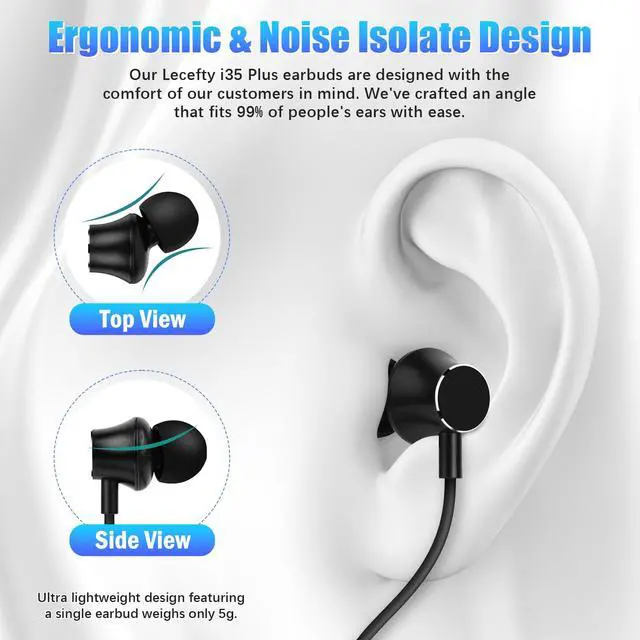 Alt view image 5 of 7 - Neckband Bluetooth Headphones, 200H Extra Long Playtime Wireless Stereo Neckband Earbuds with Microphone, Waterproof Balanced Armature Drivers in Ear Headset for Sports/Workout (Silver)