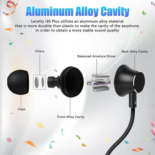 Alt view image 6 of 7 - Neckband Bluetooth Headphones, 200H Extra Long Playtime Wireless Stereo Neckband Earbuds with Microphone, Waterproof Balanced Armature Drivers in Ear Headset for Sports/Workout (Silver)