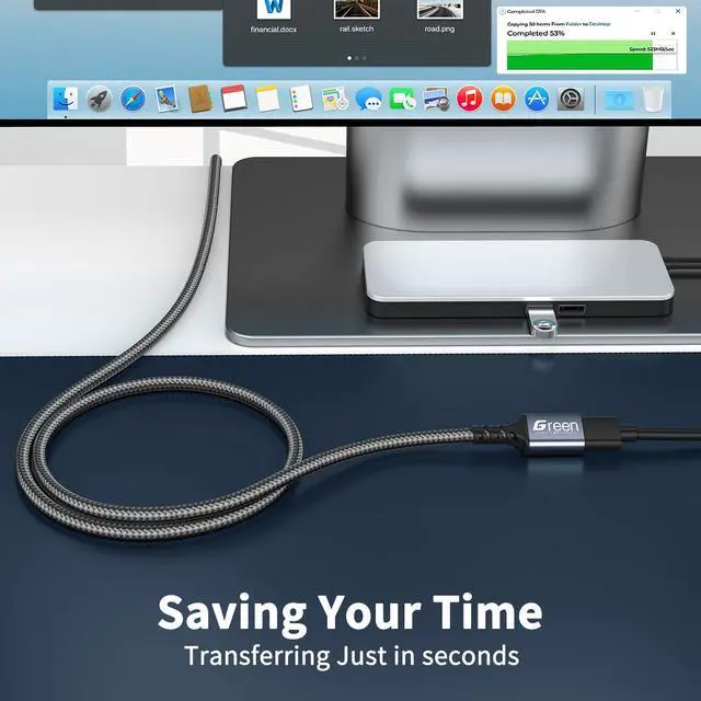 Alt view image 6 of 7 - Upgrade USB Extension Cable 3.3FT, USB Extender, 5Gbps Ultra High Speed USB 3.0 Extension Cord, Military Nylon Braided Gold-Plated Connectors, Heavy-Duty Type A Male to Female Cord Fast Charging Cable