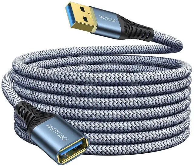 Main image of USB Extension Cable 16ft, USB 3.0 Type A Male to Female Extender Cables High-Speed Data Transfer 5Gbps Compatible with Gamepad, Printer, Webcam, USB Keyboard, Flash Drive, Hard Drive