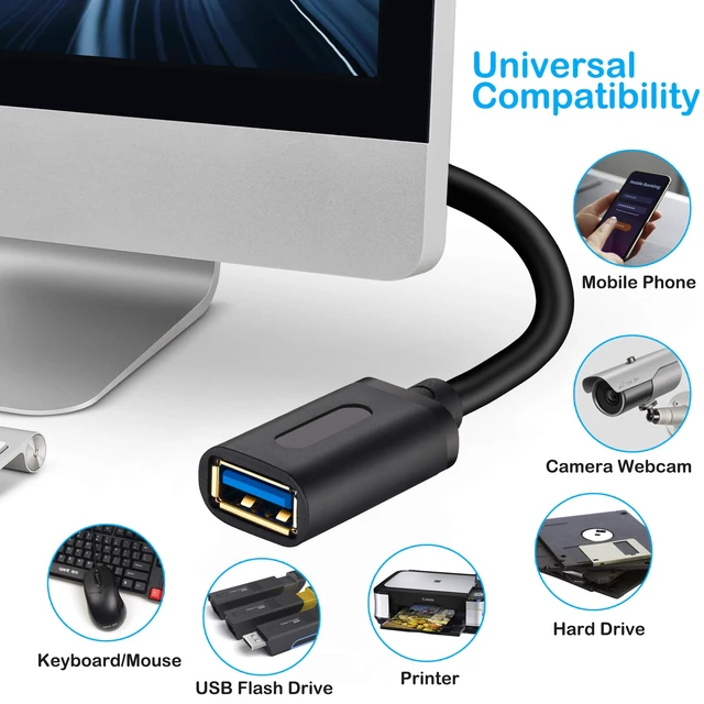 Alt view image 6 of 6 - USB 3.0 Extension Cable 5Ft, High-Speed Male to Female Cord | USB 3.0 high-speed extender cord with gold-plated connector for stable signal, compatible with most USB-A devices.