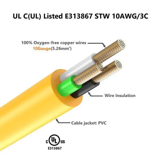 Alt view image 6 of 6 - 1FT 30-Amp to 15-Amp Marine-Shore Power-Adapter NEMA L5-30P to 5-15/20R,10AWG 30Amp to 20Amp T Blade Marine Adapter Plug,Twist Lock 125V 30A to 20A/ 15A Household Outlet Pigtail Boat