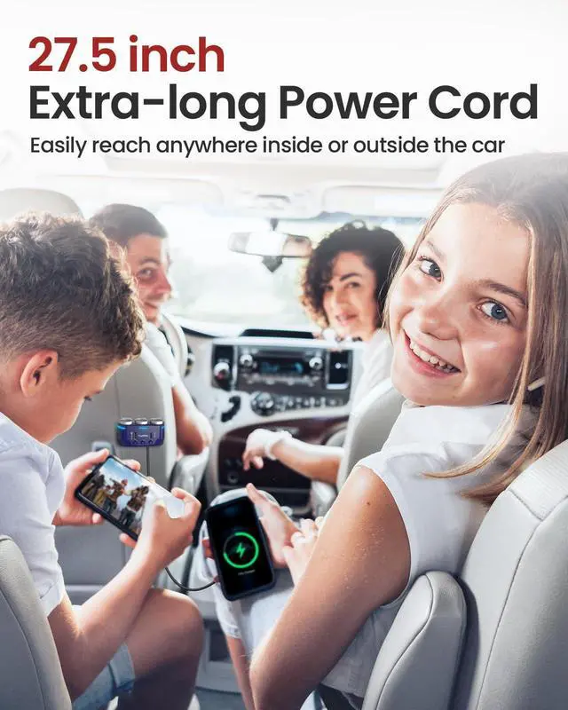 Alt view image 6 of 7 - QC3.0&PD 40W Cigarette Lighter Adapter, 3-Socket 140W Cigarette Lighter Splitter with 12v USB Outlet,Car Charger Adapter with Double/Dual/USB C Charger Multi Port/Plug Outlet for Car Devices