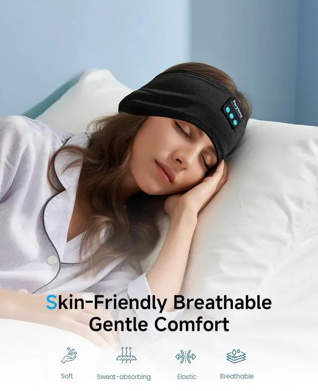 Alt view image 3 of 7 - 2-Pack Sleep Headphones Bluetooth 3D Sleep Mask & Wireless Headband Headphone with Ultra-Thin Speakers, Sleeping Headphones for Side Sleepers, Running, Workout, Insomniac, Travel, Gifts, Meditation