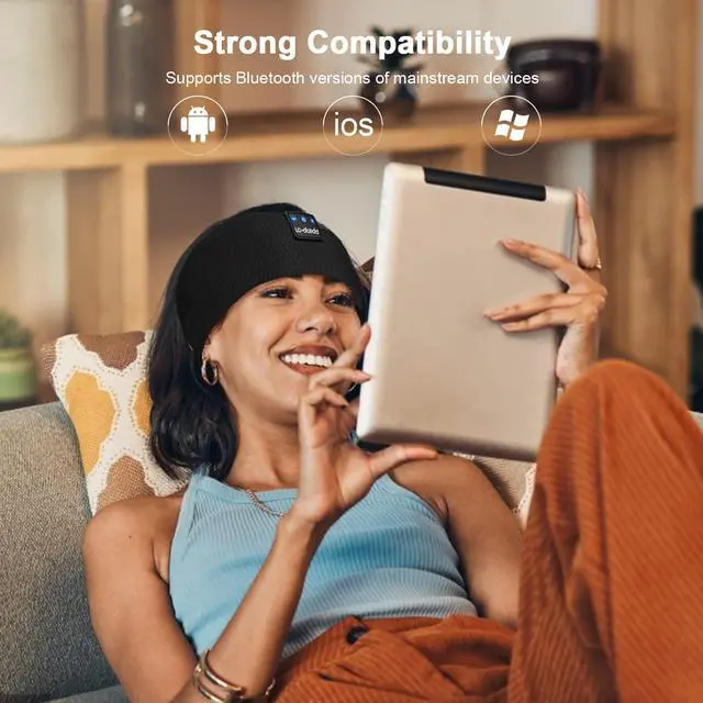 Alt view image 4 of 7 - Sleep Headphones Headband Bluetooth 5.4, Headband Earphones Wireless with USB C Charge Port, Sleep Mask for Sleeping, Sports, Gifts, Workout, Jogging, Yoga, Insomnia, Air Travel, Meditation