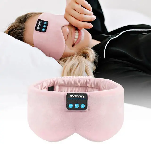 Main image of Sleep Mask Bluetooth 5.4 Headphones Soft Wireless Headband Eye Mask Blackout with Microphone (Pink)