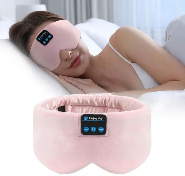 Main image of Soft Sleep Eye Mask Bluetooth Headband Wireless Headphones, Adjustable Sleep Mask for Sleeping Meditation Insomnia Night Mask Music Eye Cover for Side Sleepers Airplane Travel, Pink