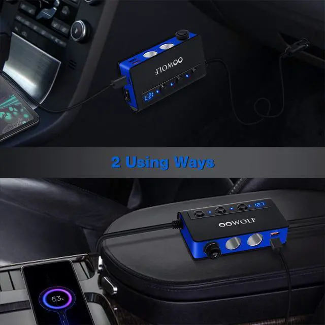 Alt view image 6 of 7 - 7 in 1 180W Quick Charge 3.0 Cigarette Lighter Adapter, with Cigarette Lighter Function, for 12V-24V Car, 3-Socket Splitter, 4 USB Ports Car Power Adapter for GPS, Dash Cam, Phone, Tablet etc