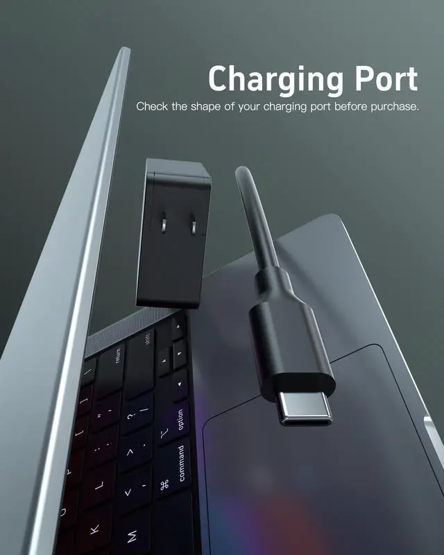 Alt view image 2 of 6 - 65W 45W USB Type C Charger for Asus Zenbook, Chromebook, Expertbook Laptop