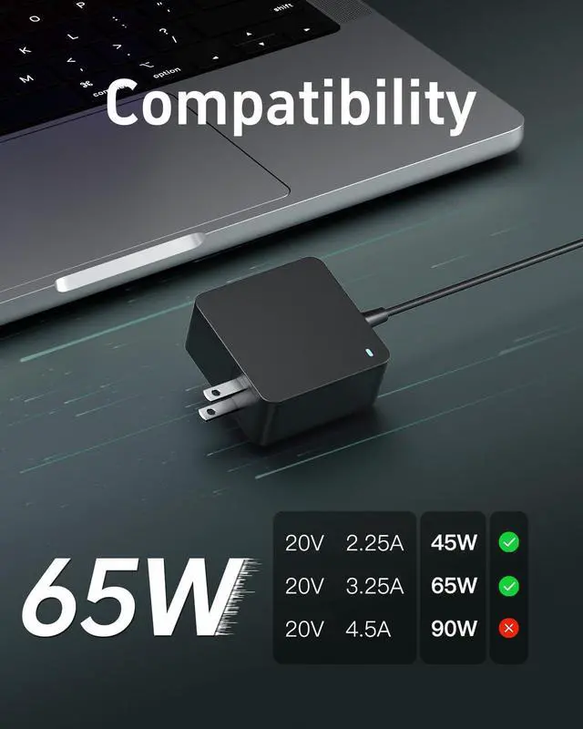 Alt view image 3 of 6 - 65W 45W USB Type C Charger for Asus Zenbook, Chromebook, Expertbook Laptop