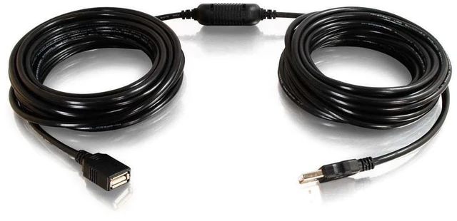 Main image of C2G 38999 USB Active Extension Cable - USB 2.0 A Male to A Female Cable, Center Booster Format, Black (39.4 Feet, 12 Meters)