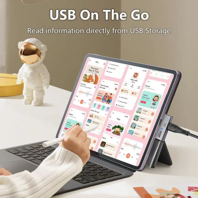 Alt view image 2 of 7 - USB C to USB 3.2 10Gbps Type C to USB A Female OTG Adapter and 100W PD Power Supply Adapter for Laptop Tablet Phone - Grey