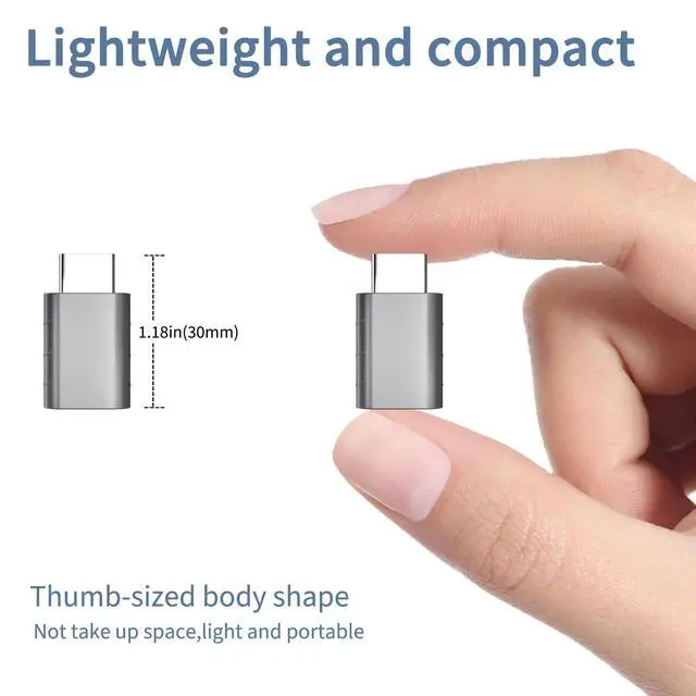 Alt view image 6 of 7 - USB C to USB Adapter - Type C Thunderbolt 4 OTG Converter, USB Female to USB C Male Adapter High-Speed Data Transfer for MacBook Pro, iPad Pro 2020, Chromebook, Samsung Galaxy S20-S23 and More, 2 Pack