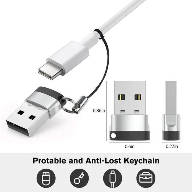 Alt view image 6 of 6 - USB C Female to USB Male Adapter 2.0 (Grey, 10 Pack)