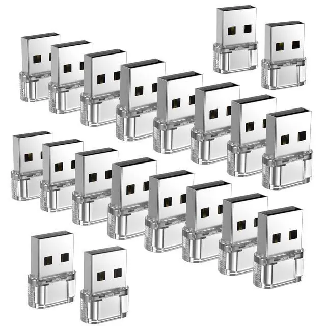 Main image of 20 Pack USB to USB C Transparent Adapter,USB C Female to A Male Charger Converter Compatible with Apple Watch,iPhone 15 14 13 12 Pro Max Plus,Note,iPad 9 10 Air 5 Mini 6,Galaxy Pixel and etc.