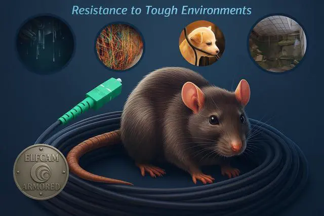 Alt view image 3 of 7 - 30m/98.4ft Armored Fiber Optic Cable for Outdoor and Indoor SCA to SCA Simplex Singlemode, Compatible with FTTH Cables, 30 Meters