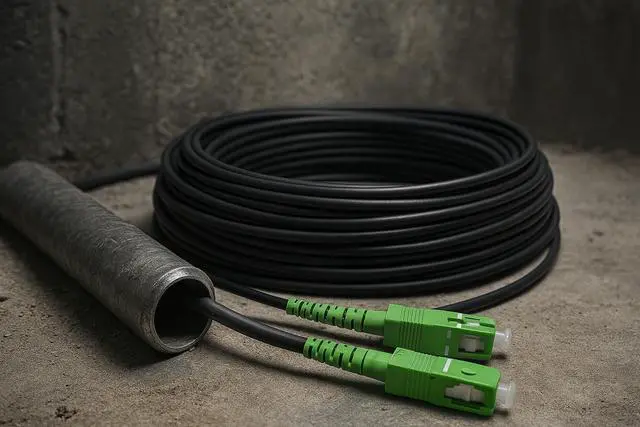 Alt view image 5 of 7 - 30m/98.4ft Armored Fiber Optic Cable for Outdoor and Indoor SCA to SCA Simplex Singlemode, Compatible with FTTH Cables, 30 Meters