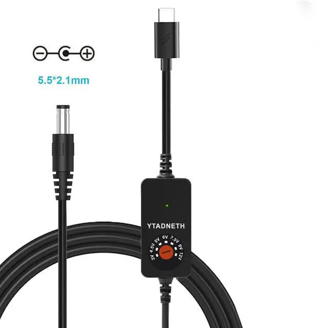 Alt view image 7 of 7 - Universal USB-C to 3V 4.5V 5V 6V 7.5V 9V 12V Multi-Voltage Adapter DC CablePD Trigger Cable with DC-DC Step Down Module, 8 Connector Tips, for Tablets, Led Light, Lamps, Routers