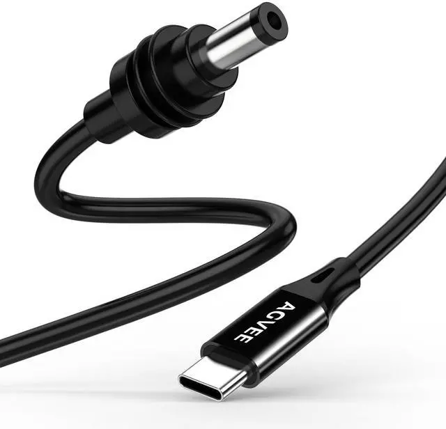 Main image of 6.6ft Starlink Mini USB C to DC Cable 20V/7A 140W Power Rated | Overcurrent 10A DC 5521 Barrel Plug & Low-Resistance Wire | Heat Reduction Design, Black