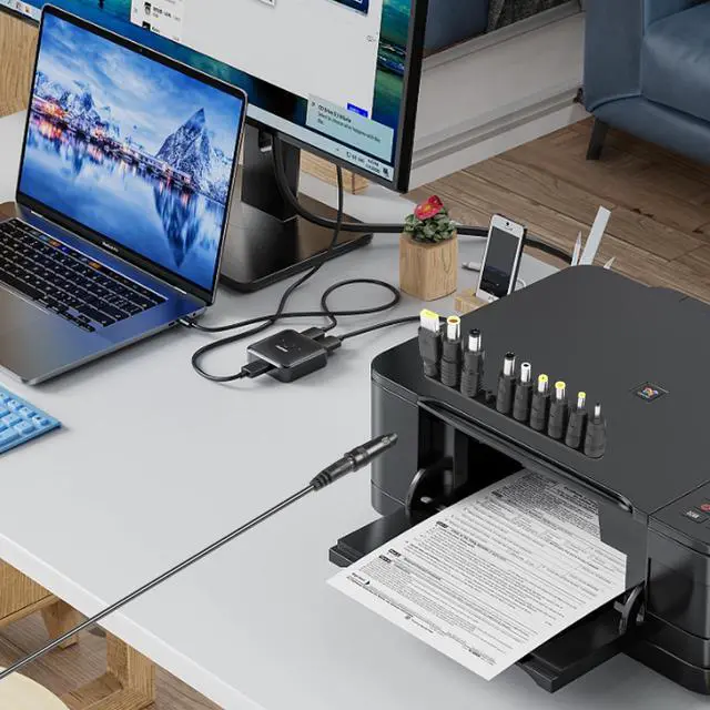 Alt view image 4 of 7 - 3.6FT USB C to DC PD Adapter Cable with 10 Connecor Tips,Type-C to DC Power Cable Output Adjustable Voltage 5V-9V-12V-15V-20V PD Fast Charging Cable