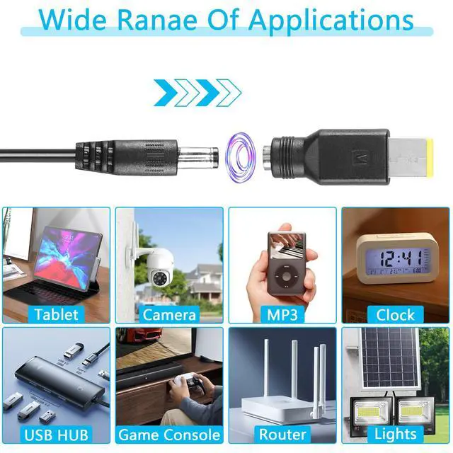 Alt view image 6 of 7 - 3.6FT USB C to DC PD Adapter Cable with 10 Connecor Tips,Type-C to DC Power Cable Output Adjustable Voltage 5V-9V-12V-15V-20V PD Fast Charging Cable