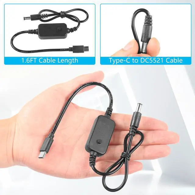 Alt view image 7 of 7 - 3.6FT USB C to DC PD Adapter Cable with 10 Connecor Tips,Type-C to DC Power Cable Output Adjustable Voltage 5V-9V-12V-15V-20V PD Fast Charging Cable