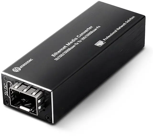 Main image of Mini Gigabit Fiber Media Converter Plug and Play Fiber to Ethernet Converter 10/100/1000BASE-Tx RJ45 to 100/1000BASE-SX SFP Slot Compact Ethernet Converter Support POE Power