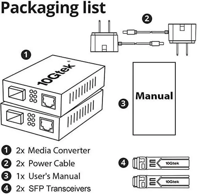 Alt view image 6 of 7 - a Pair of Gigabit Ethernet Bidi Media Converter, SingleMode Single LC Fiber to Ethernet RJ45 Converter for 10/100/1000Base-Tx to 1000Base-LX, UL Certified, up to 20-km