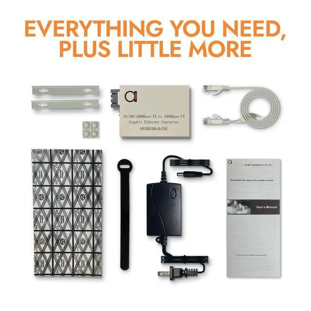 Alt view image 2 of 7 - Multimode Gigabit Fiber Media Converter - Built-In Fiber Module 2 km (1.24 miles) SC to UTP Cat5e Cat6 10/100/1000 RJ-45 Auto Sensing Gigabit or Fast Ethernet Speed - Jumbo Frame - LLF Support