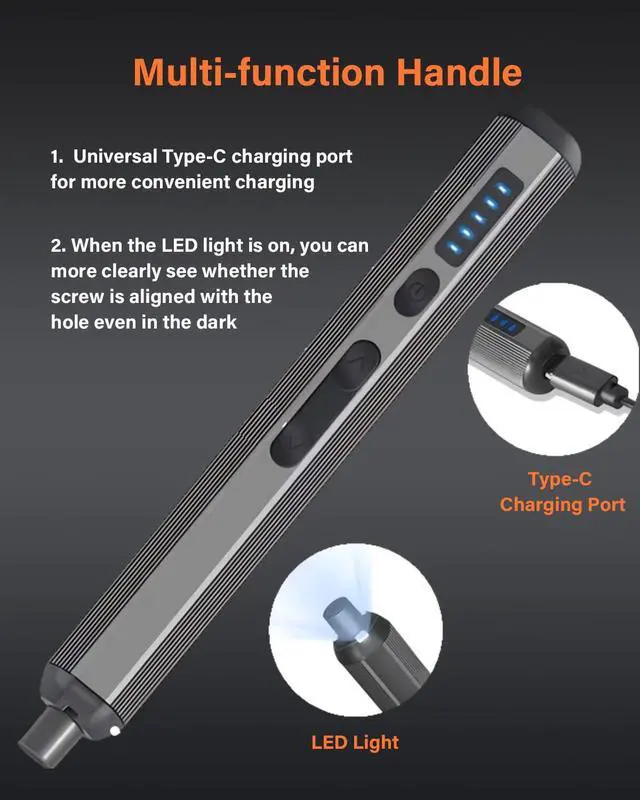 Alt view image 6 of 6 - 3.7v Mini Electric Screwdriver Set, Precision Screwdriver Set with 5 Torque Settings, LED Light, Magnetic Storage, Magnetizer, Repair Tool Kit for Electronics Phone Camera Laptop Watch